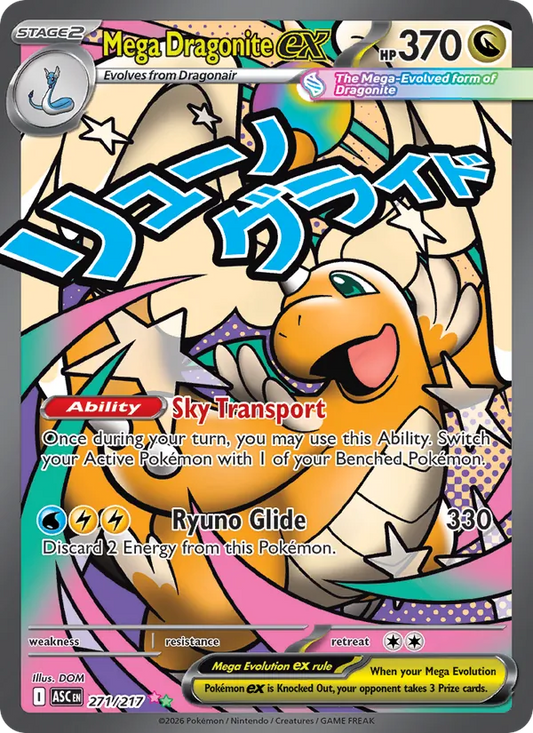 Mega Dragonite ex Holo 271/217 Ascended Heroes Pokémon Card