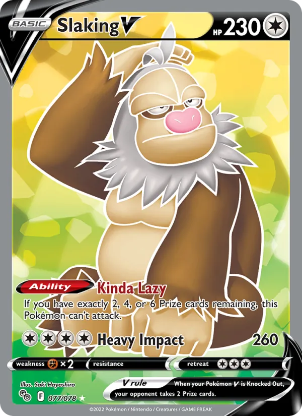 Slaking V Holo 077/78 Pokémon GO Pokémon Card