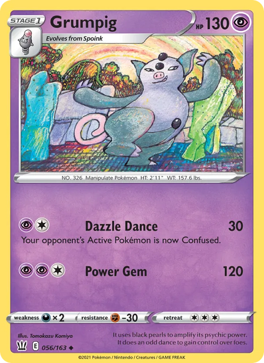 Grumpig Reverse Holo 056/163 Battle Styles Pokémon Card