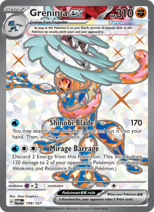 Greninja ex Holo 198/167 Twilight Masquerade Pokémon Card