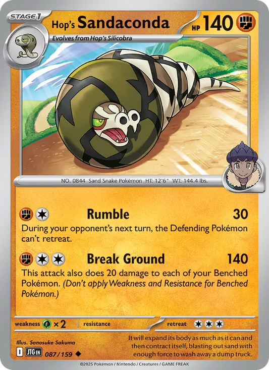 Hop's Sandaconda Normal 087/159 Journey Together Pokémon Card