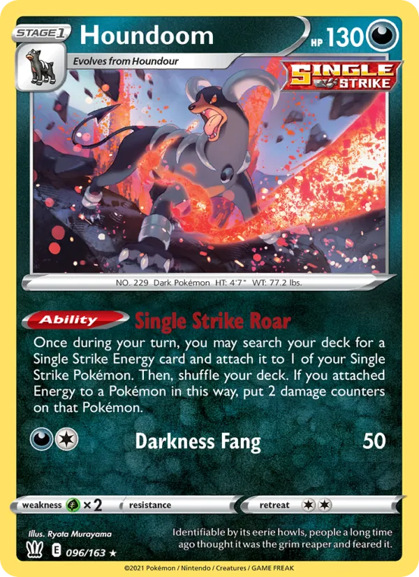 Houndoom Reverse Holo 096/163 Battle Styles Pokémon Card