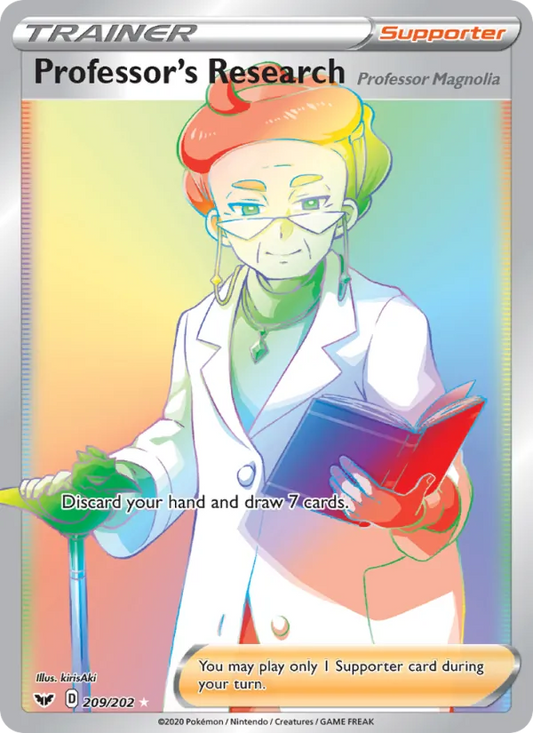 Professor's Research (Professor Magnolia) Holo 209/202 Sword & Shield Pokémon Card
