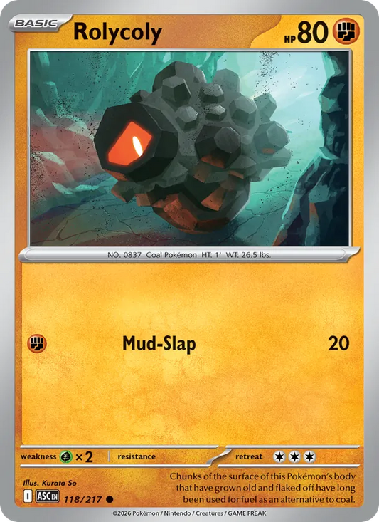 Rolycoly Normal 118/217 Ascended Heroes Pokémon Card