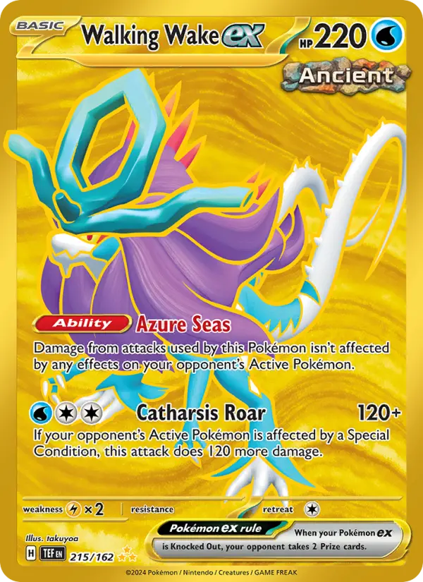 Walking Wake ex Holo 215/162 Temporal Forces Pokémon Card
