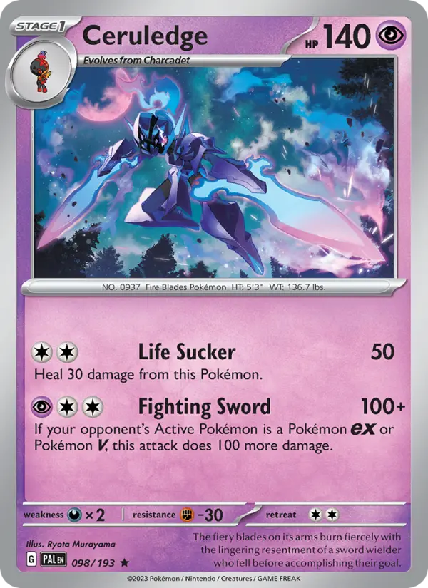 Ceruledge Holo 098/193 Paldea Evolved Pokémon Card