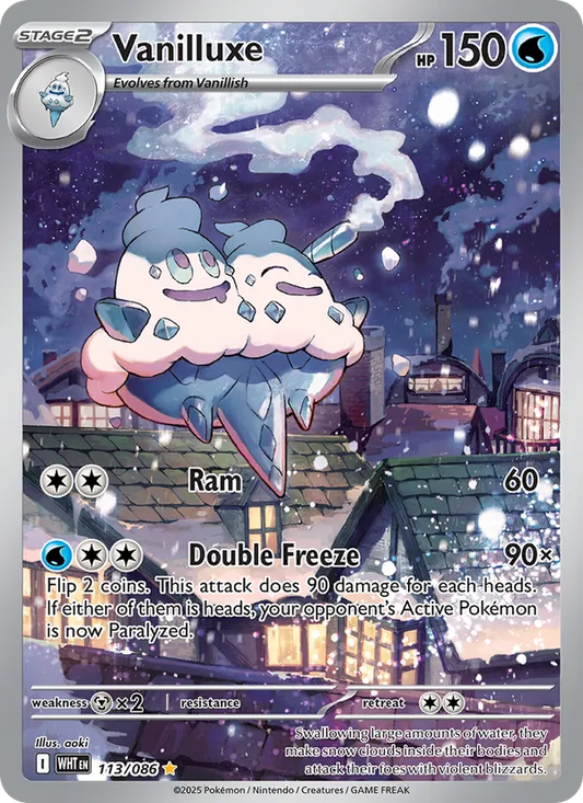 Vanilluxe Holo 113/86 White Flare Pokémon Card