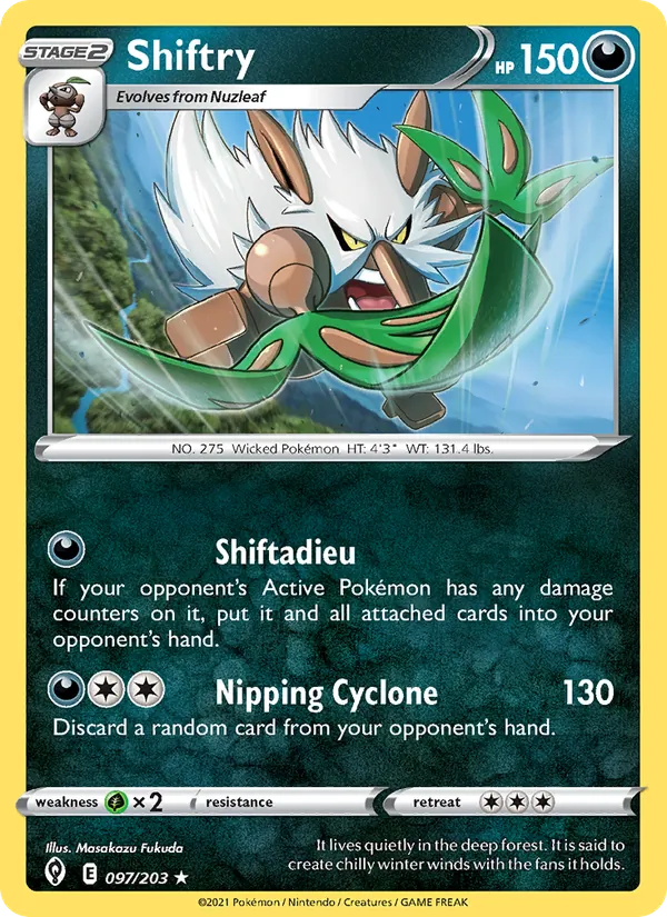 Shiftry Reverse Holo 097/203 Evolving Skies Pokémon Card