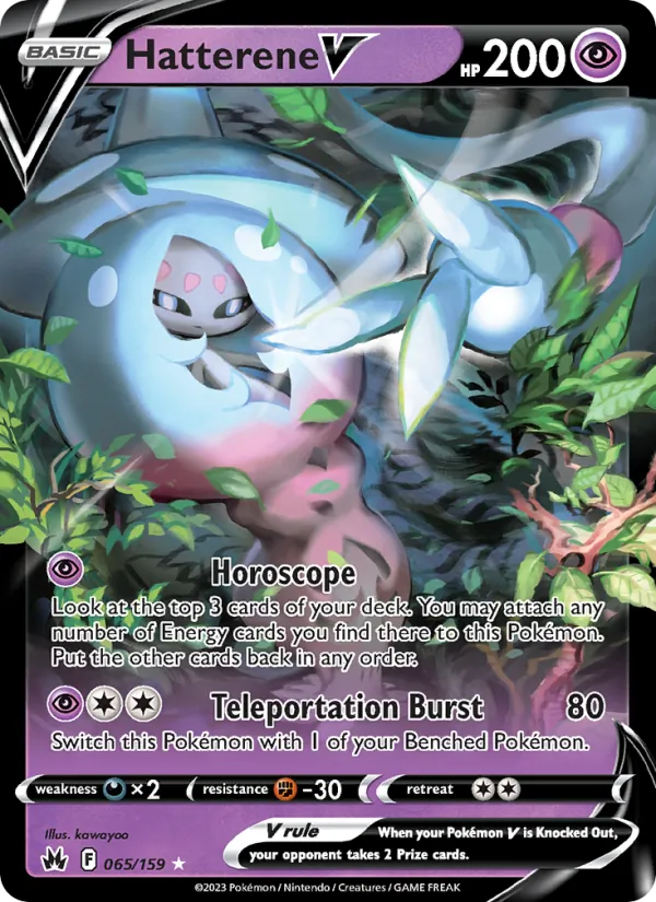 Hatterene V Holo 065/159 Crown Zenith Pokémon Card