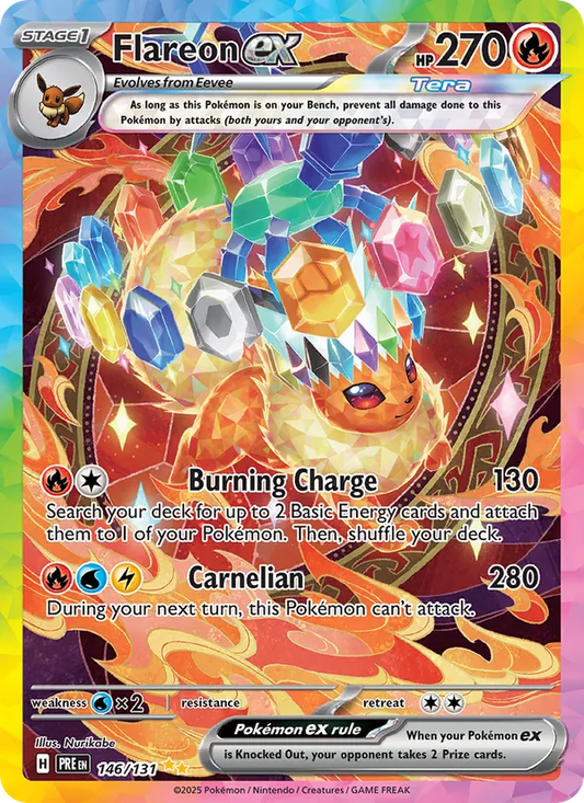 Flareon ex Holo 146/131 Prismatic Evolutions Pokémon Card