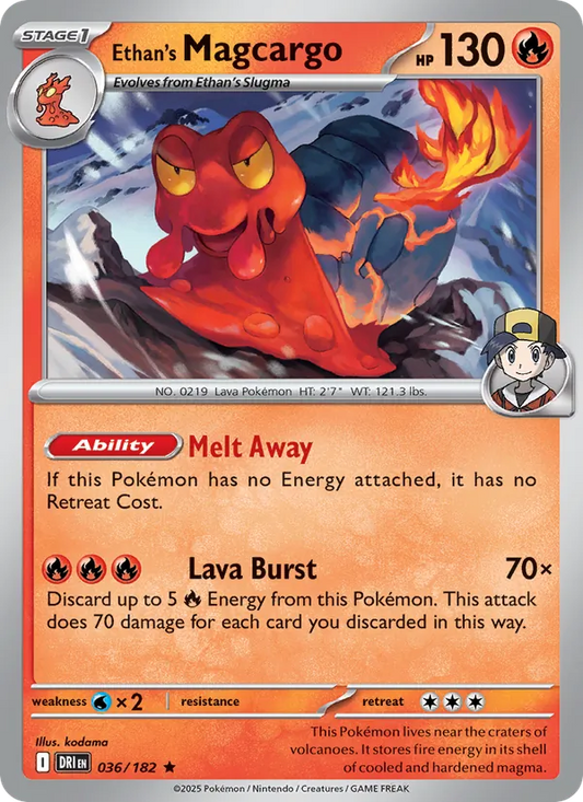 Ethan's Magcargo Holo 036/182 Destined Rivals Pokémon Card