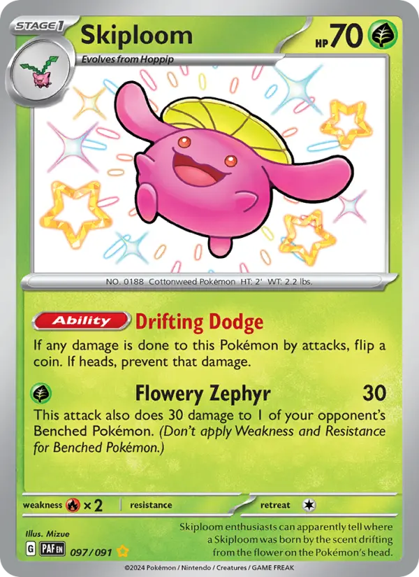 Skiploom Holo 097/91 Paldean Fates Pokémon Card