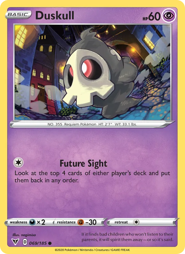Duskull Reverse Holo 069/185 Vivid Voltage Pokémon Card