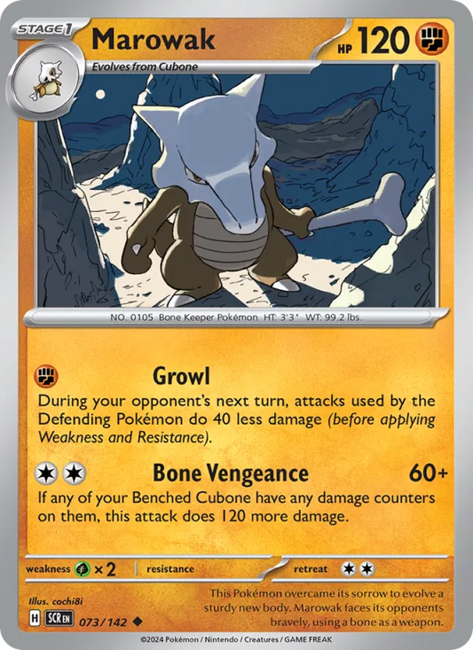 Marowak Normal 073/142 Stellar Crown Pokémon Card