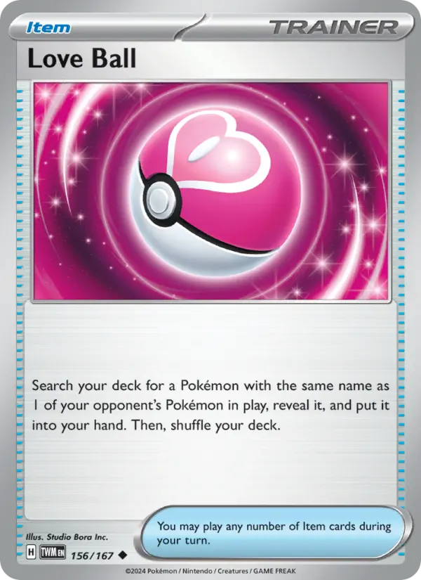 Love Ball Reverse Holo 156/167 Twilight Masquerade Pokémon Card