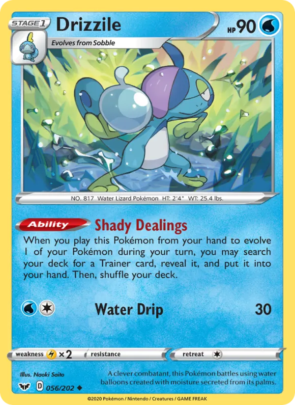 Drizzile Reverse Holo 056/202 Sword & Shield Pokémon Card