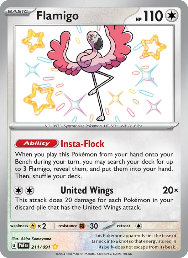 Flamigo Holo 211/91 Paldean Fates Pokémon Card