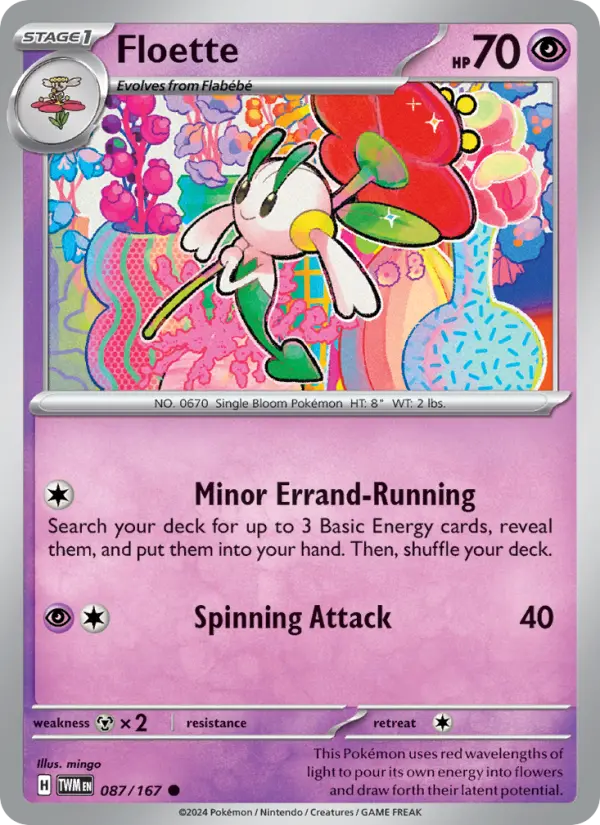 Floette Reverse Holo 087/167 Twilight Masquerade Pokémon Card