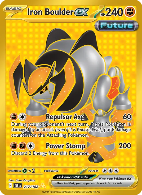 Iron Boulder ex Holo 217/162 Temporal Forces Pokémon Card