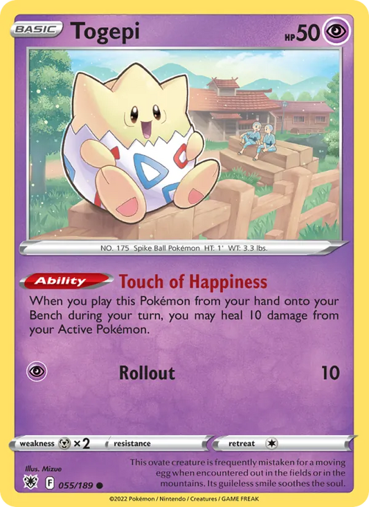 Togepi Reverse Holo 055/189 Astral Radiance Pokémon Card