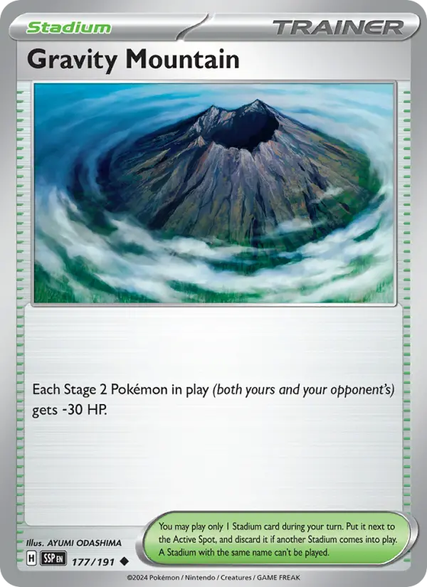 Gravity Mountain Reverse Holo 177/191 Surging Sparks Pokémon Card