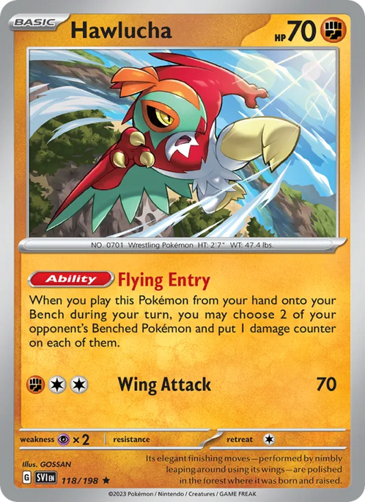 Hawlucha Holo 118/198 Scarlet & Violet Pokémon Card