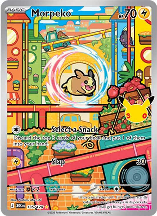 Morpeko Normal 135/128 30th Celebration Pokémon Card
