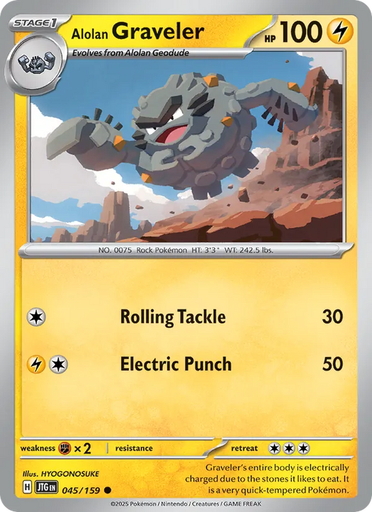 Alolan Graveler Normal 045/159 Journey Together Pokémon Card