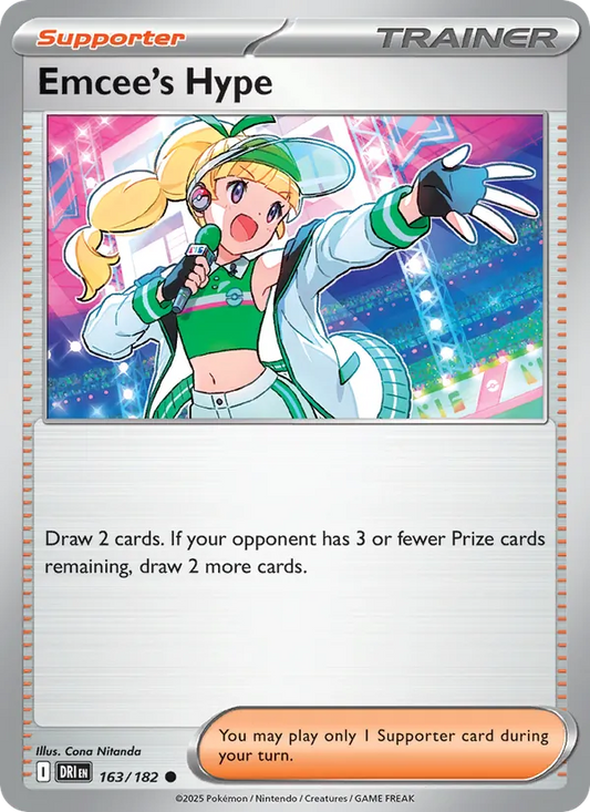Emcee's Hype Normal 163/182 Destined Rivals Pokémon Card