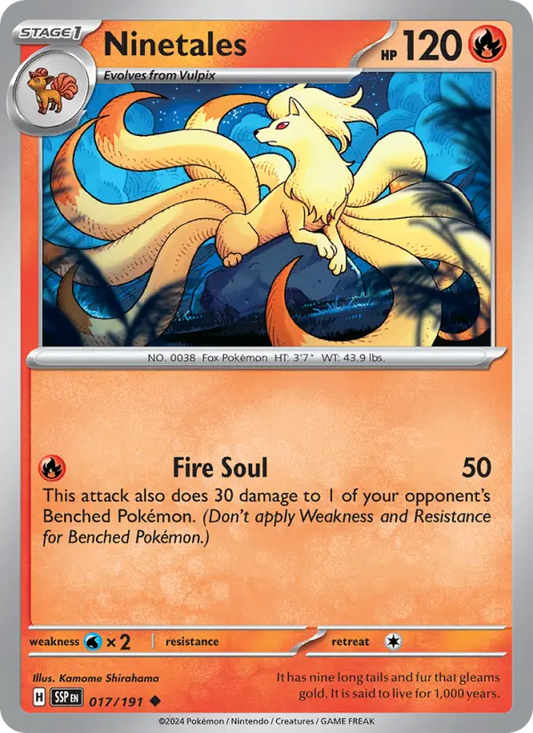 Ninetales Reverse Holo 017/191 Surging Sparks Pokémon Card