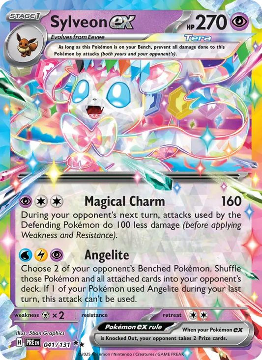 Sylveon ex Holo 041/131 Prismatic Evolutions Pokémon Card