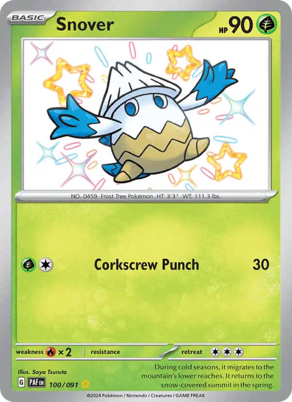 Snover Holo 100/91 Paldean Fates Pokémon Card
