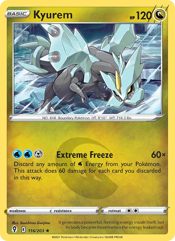Kyurem Reverse Holo 116/203 Evolving Skies Pokémon Card