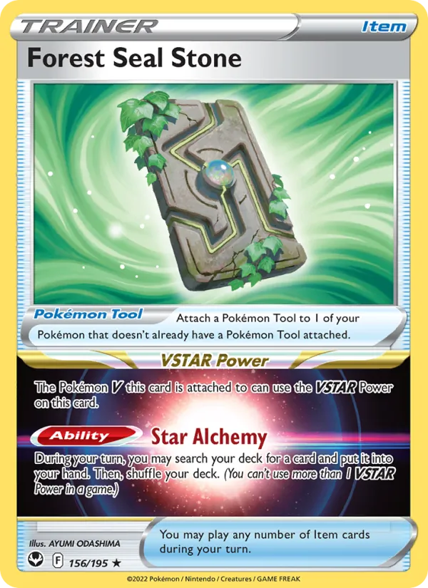 Forest Seal Stone Holo 156/195 Silver Tempest Pokémon Card