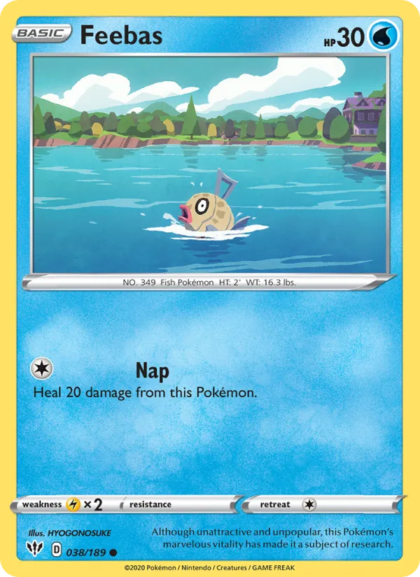 Feebas Reverse Holo 038/189 Darkness Ablaze Pokémon Card