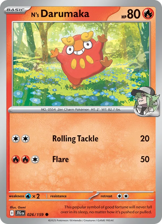 N's Darumaka Normal 026/159 Journey Together Pokémon Card