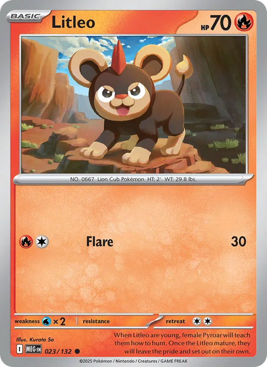 Litleo Normal 023/132 Mega Evolution Pokémon Card