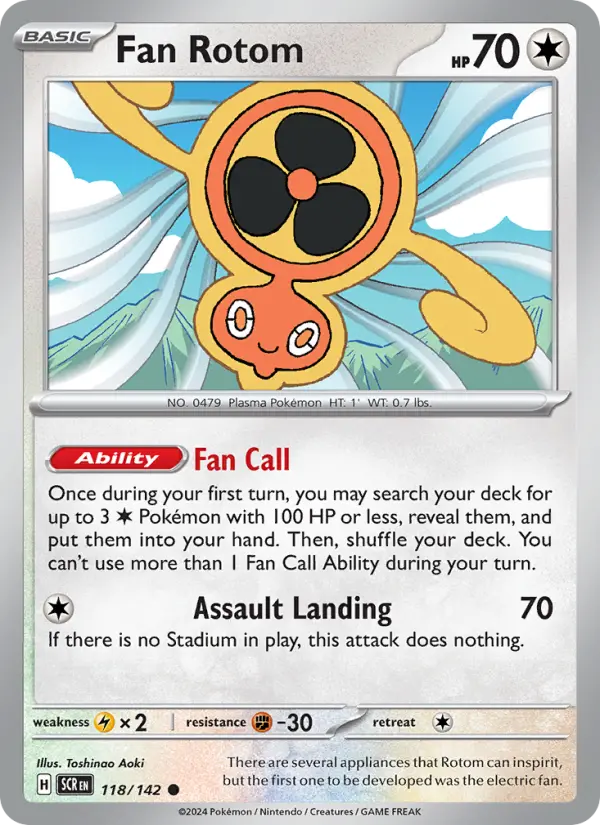 Fan Rotom Reverse Holo 118/142 Stellar Crown Pokémon Card