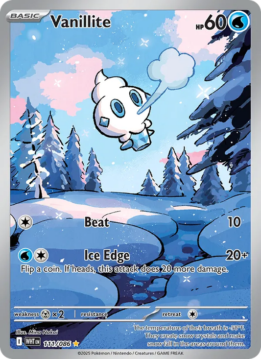Vanillite Holo 111/86 White Flare Pokémon Card