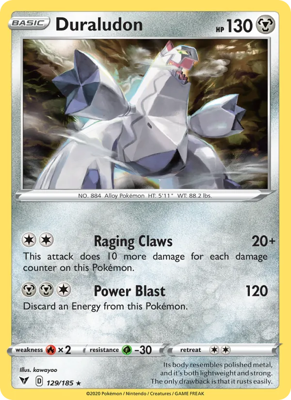 Duraludon Reverse Holo 129/185 Vivid Voltage Pokémon Card