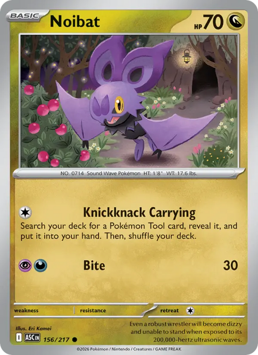 Noibat Reverse Holo 156/217 Ascended Heroes Pokémon Card