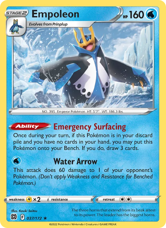 Empoleon Reverse Holo 037/172 Brilliant Stars Pokémon Card