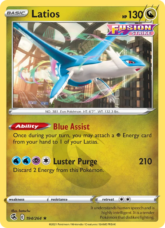 Latios Normal 194/264 Fusion Strike Pokémon Card