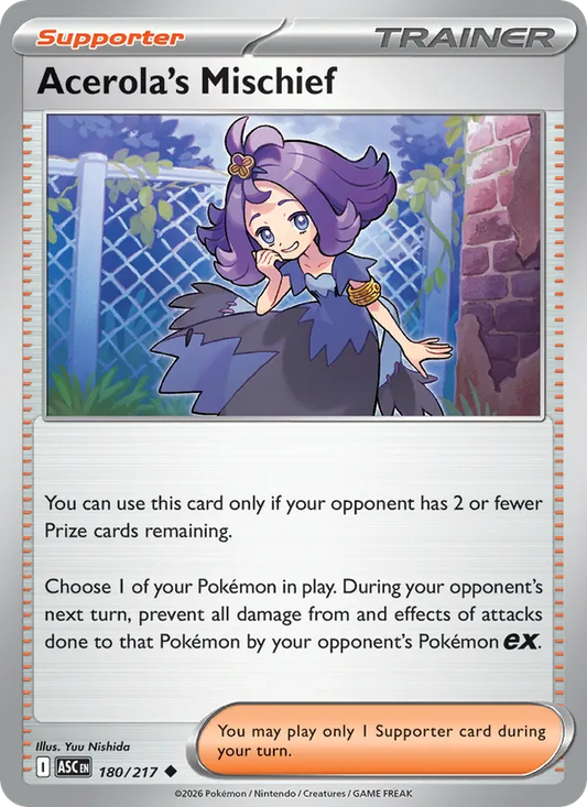 Acerola's Mischief Normal 180/217 Ascended Heroes Pokémon Card