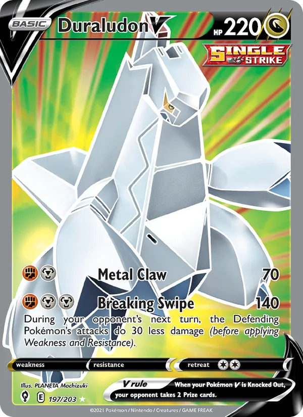 Duraludon V Holo 197/203 Evolving Skies Pokémon Card