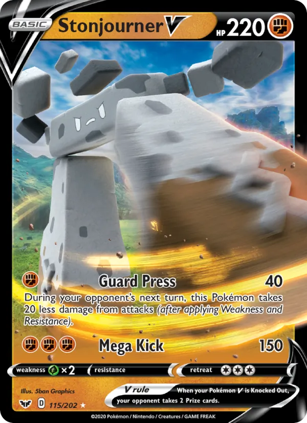 Stonjourner V Holo 115/202 Sword & Shield Pokémon Card