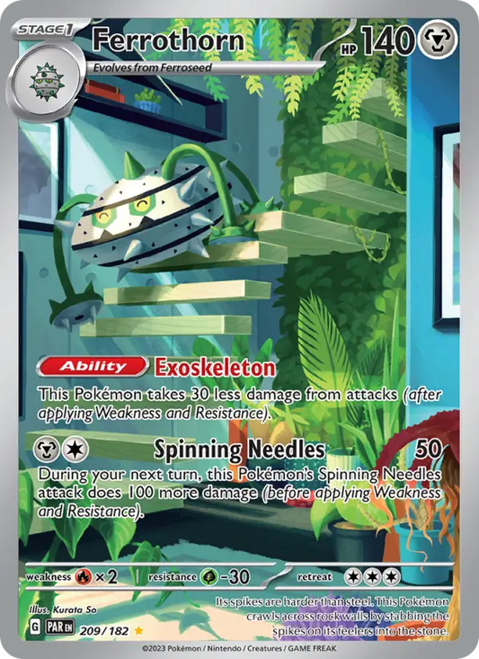Ferrothorn Holo 209/182 Paradox Rift Pokémon Card