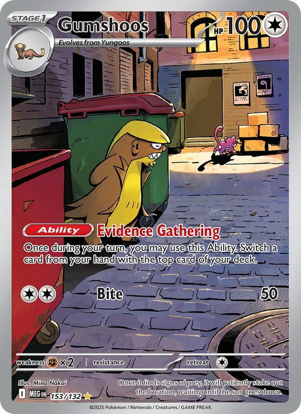 Gumshoos Holofoil 153/132 Mega Evolution Pokémon Card