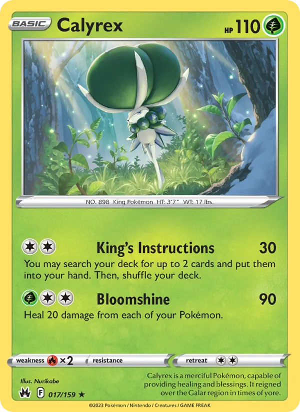Calyrex Reverse Holo 017/159 Crown Zenith Pokémon Card
