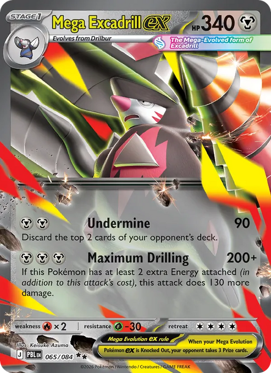 Mega Excadrill ex Holofoil 065/84 Pitch Black Pokémon Card